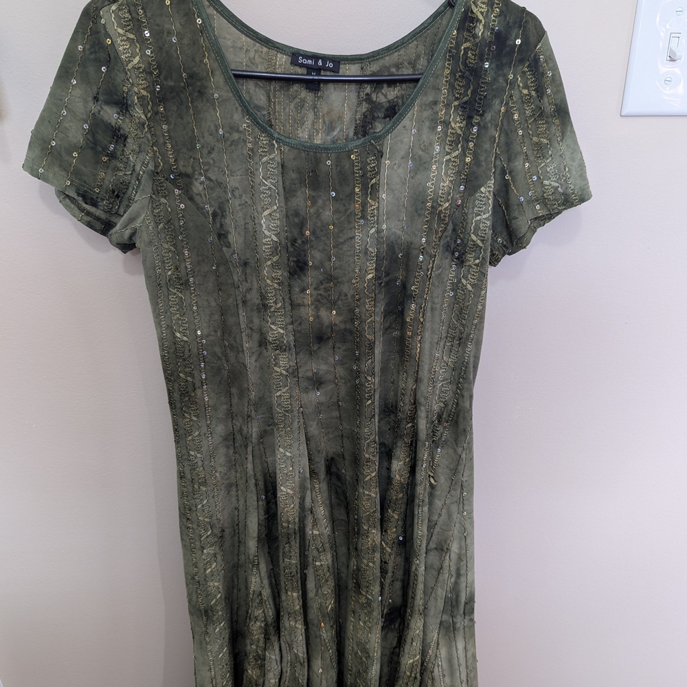 Sami & Jo Olive Tie Dye Skirt